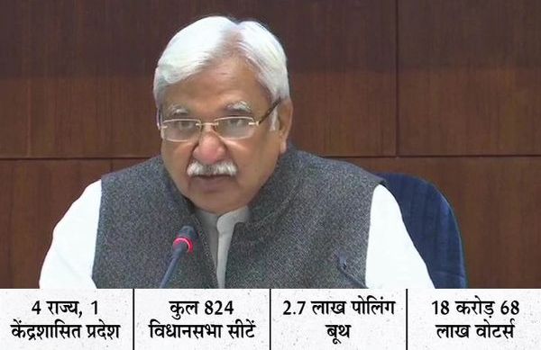 बंगाल में 8 चरणों में वोटिंग, पहले फेज 27 मार्च को, सभी राज्यों में काउंटिंग 2 मई को होगी