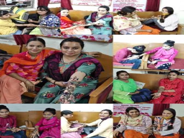 इंटननेशनल वुमेंस डे पर डबलूसीआरईयू जबलपुर के आयोजन में महिला कर्मचारियों ने बनाई आकर्षक रंगाोली, मेंहदी की डिजाइन
