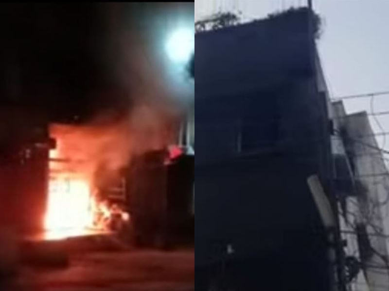 इंदौर : डॉक्टर के मकान में लगी आग, 10 लोगों ने पड़ोसी की छत पर कूदकर बचाई जान