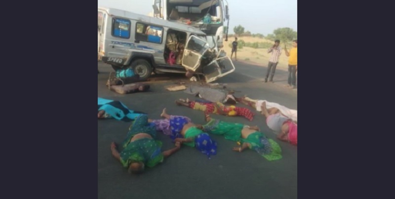 राजस्थान के नागौर में ट्रक और क्रूजर में जबरदस्त भिड़ंत, 11 लोगों की मौत