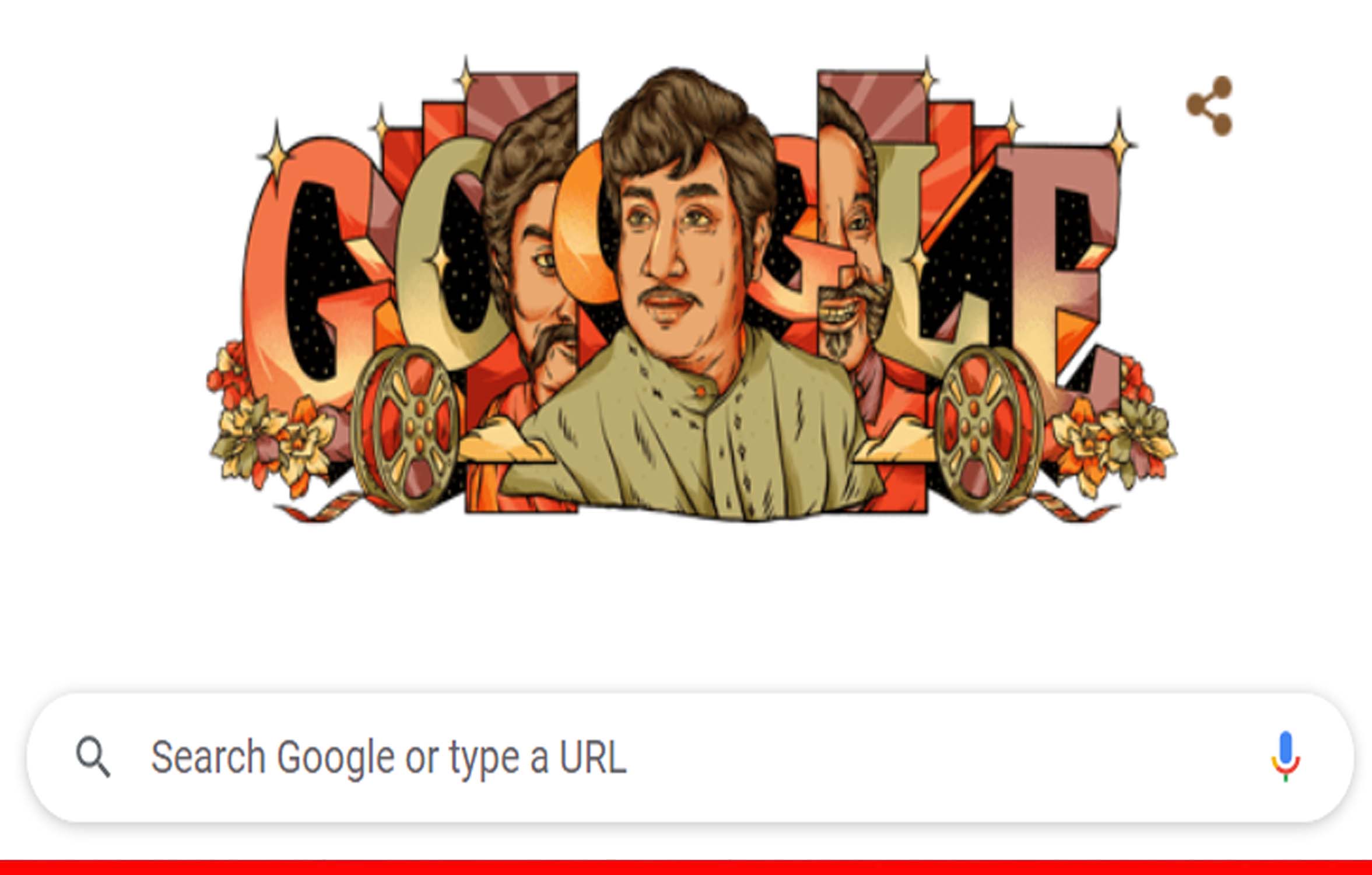 अभिनेता शिवाजी गणेशन के 93वें जन्मदिन पर गूगल ने बनाया डूडल