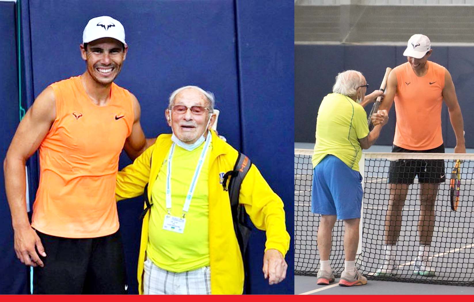 राफेल नडाल ने 97 साल के शख्स का सपना किया पूरा, साथ खेला टेनिस मैच