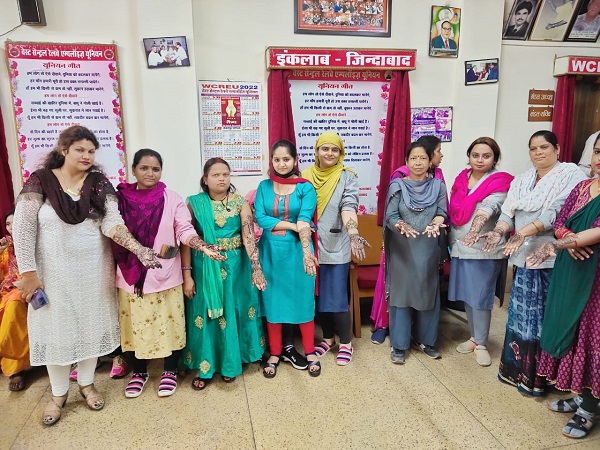 जबलपुर में डबलूसीआरईयू ने इंटरनेशनल महिला दिवस पर किया रंगोली, मेंहदी प्रतियोगिता का आयोजन