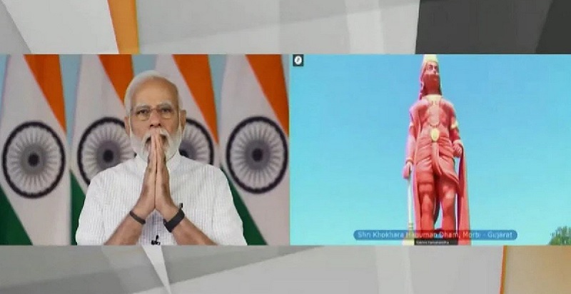 पीएम मोदी ने किया 108 फुट ऊंची प्रतिमा का अनावरण: कहा- हनुमान जी एक भारत श्रेष्ठ भारत के सूत्र
