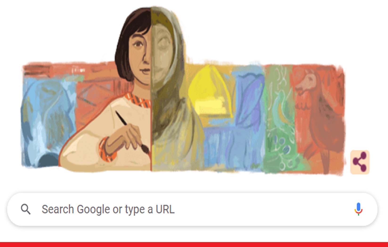 गूगल ने डूडल के जरिए इराक की मशहूर चित्रकार नाजिया सलीम को किया याद