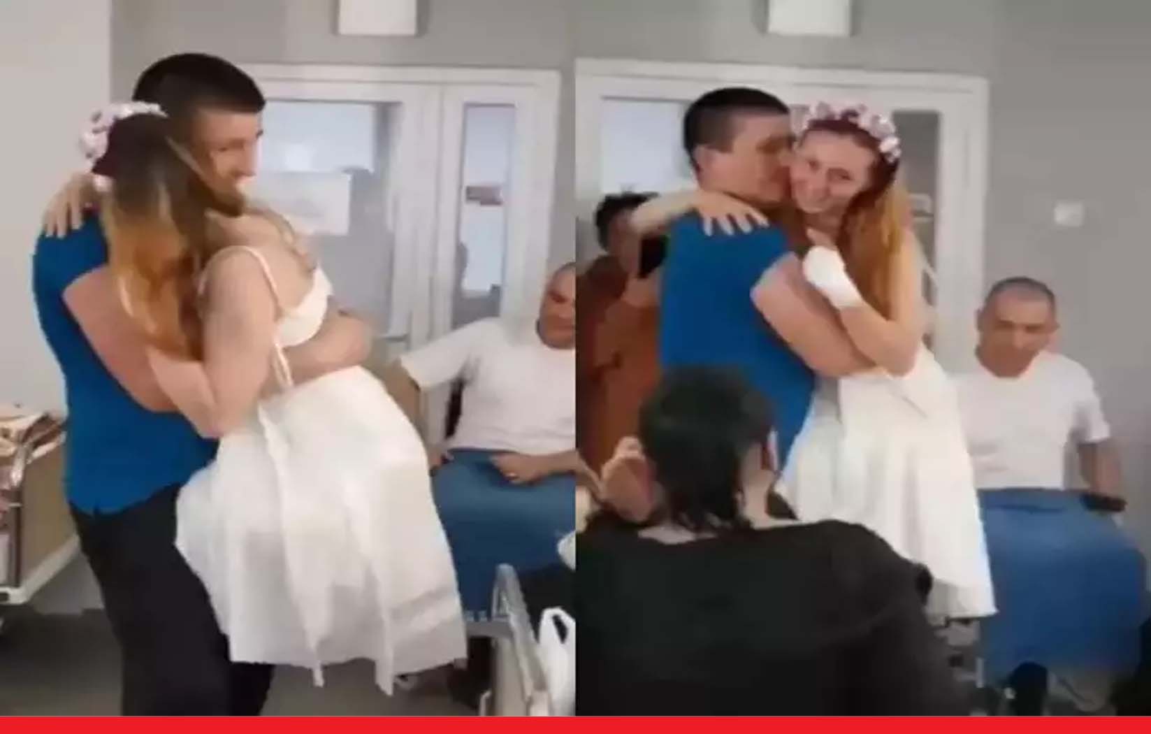 सच्चा प्यार:  युद्ध में दोनों पैर गंवा बैठी यूक्रेनी नर्स से बॉयफ्रेंड ने अस्पताल में रचाई शादी