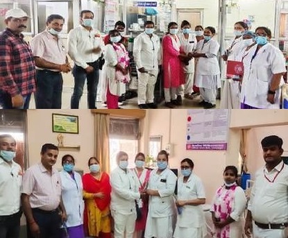 अंतराष्ट्रीय नर्स दिवस पर डबलूसीआरईयू ने रेलवे अस्पताल में किया नर्सों का सम्मान