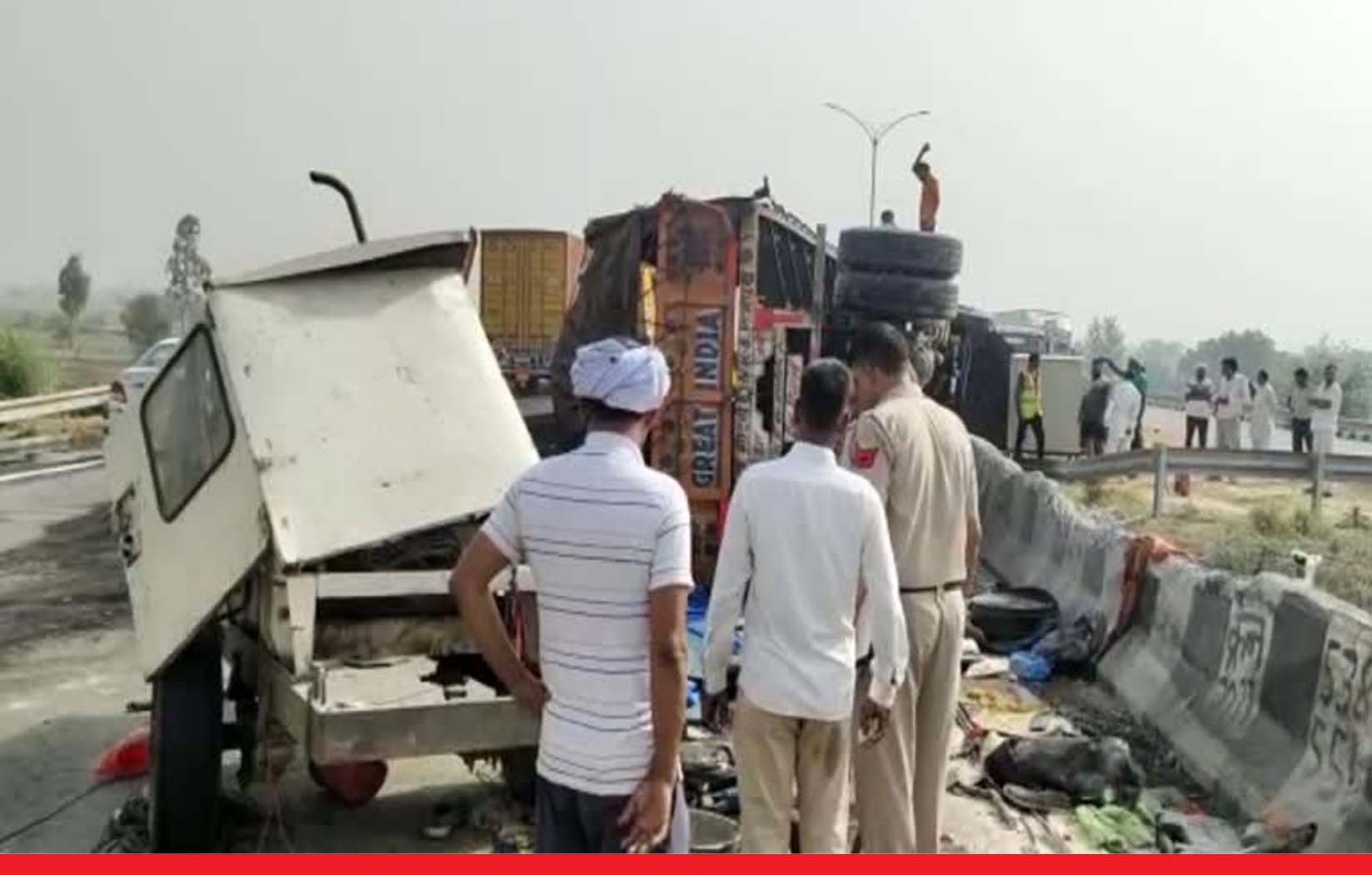 हरियाणा: सड़क किनारे सो रहे मजदूरों को ट्रक ने रौंदा, 3 की मौत