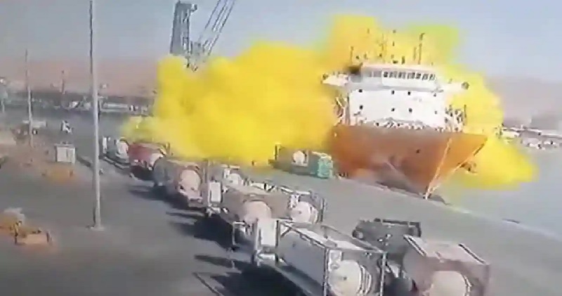 जॉर्डन में जहाज में लोड करते समय क्लोरीन टैंक में विस्फोट, जहरीली गैस के रिसाव से 12 लोगों की मौत