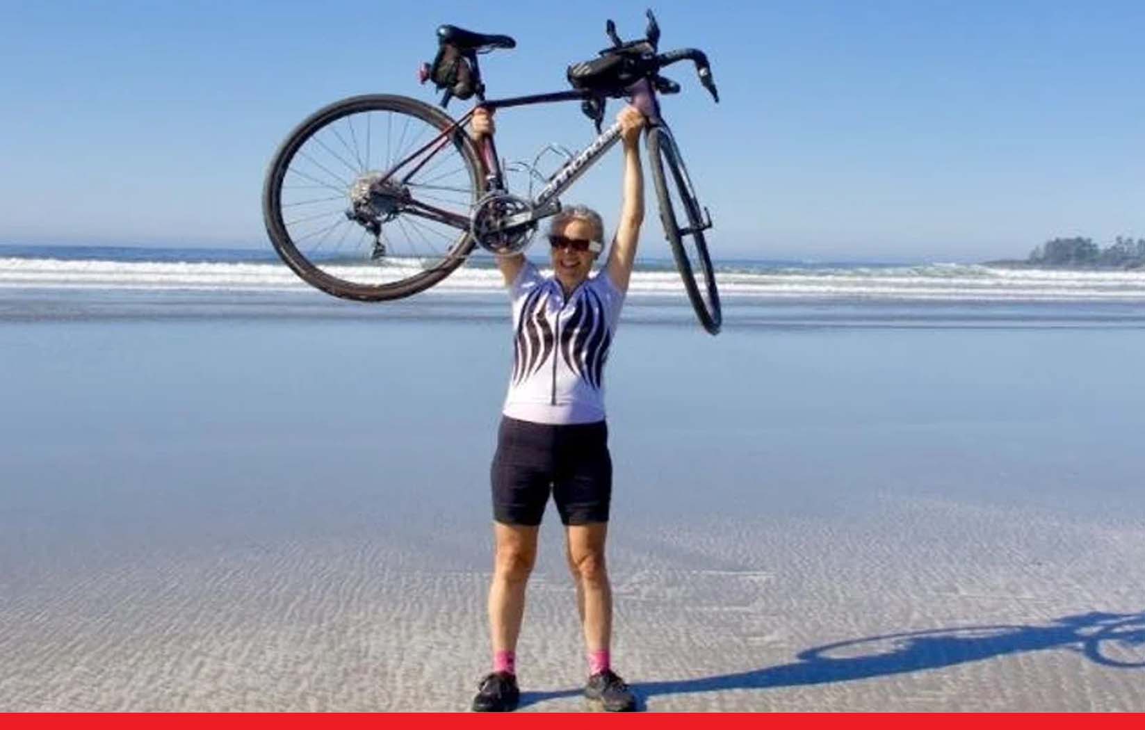 72 साल की महिला ने 43 दिन में साइकिल से पार कर लिया अमेरिका