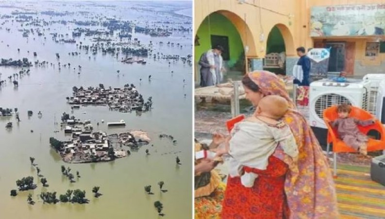 पाकिस्तानी का भीषण बाढ़ में सहारा बना मंदिर, कई मुस्लिम परिवारों को दे रहा पनाह, हो रही सराहना