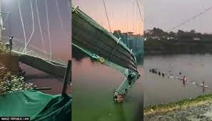 GUJRAT NEWS : मोरबी में केबल ब्रिज टूटने से नदी में गिरे 100 से ज्यादा लोग, कम से कम 45 लोगों की मौत, 50 गंभीर