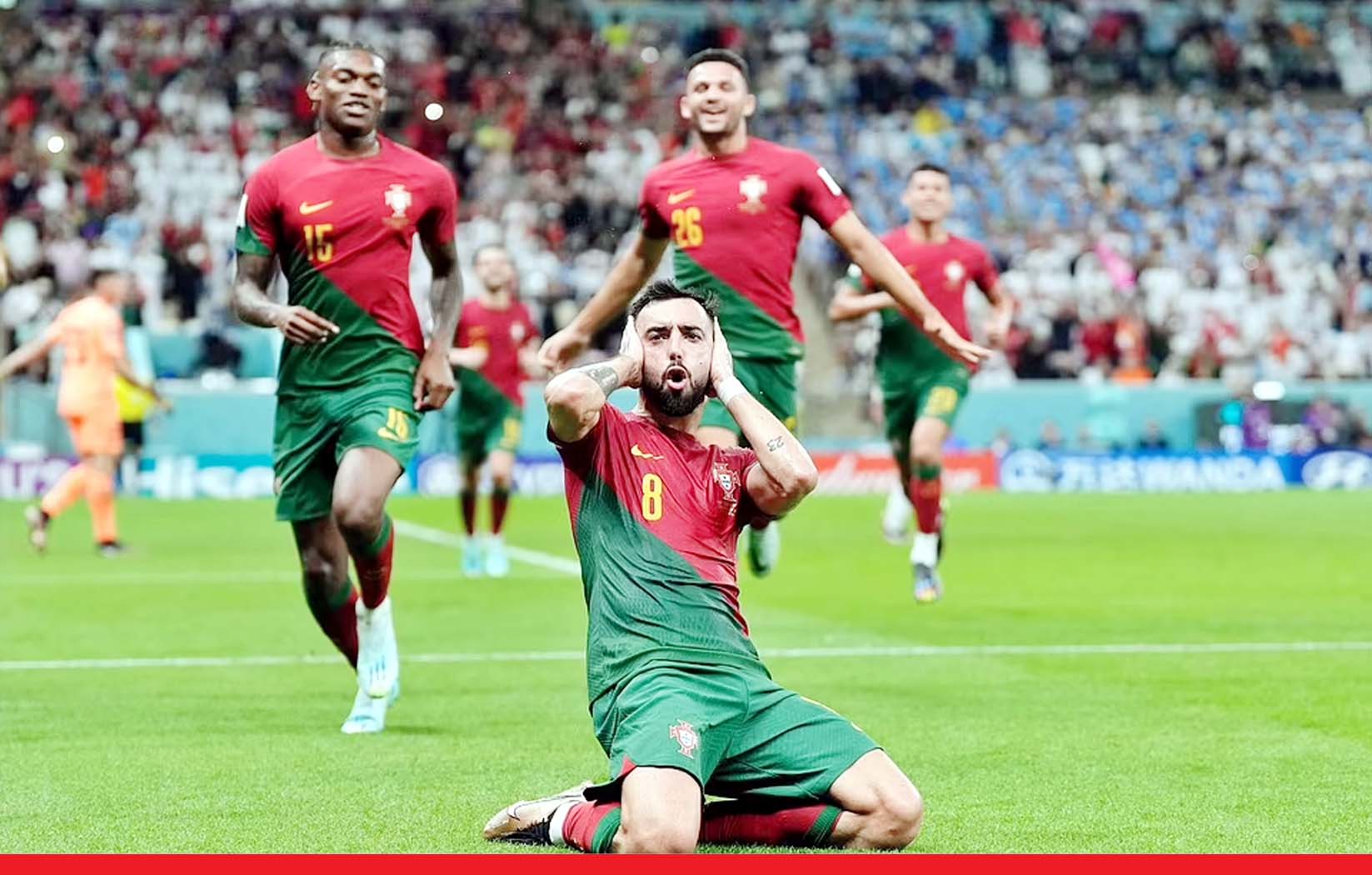 पुर्तगाल ने उरुग्वे को 2-0 से हराकर टूर्नामेंट के नॉकआउट स्टेज का कटाया टिकट