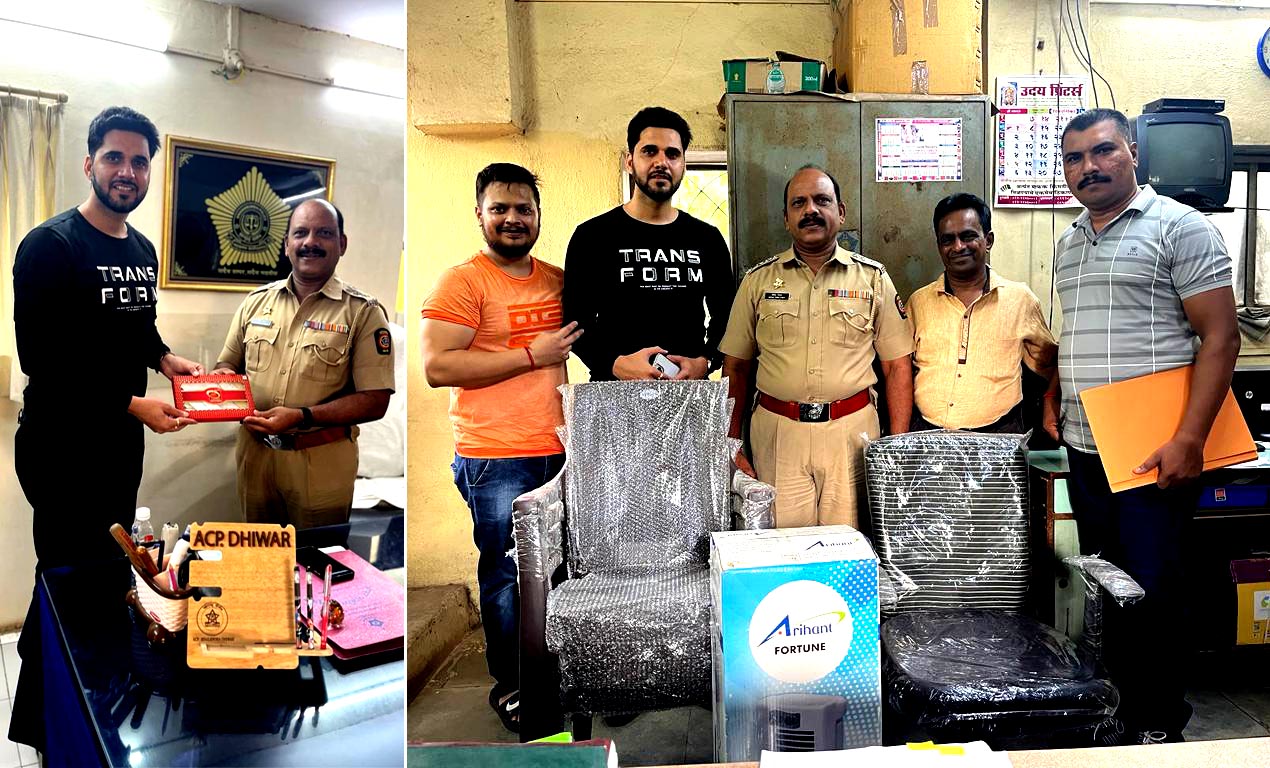#Bollywood एक्टर देव मेनारिया ने एसीपी कार्यालय मलाड के पुलिसकर्मियों के लिए आवश्यक वस्तुएं प्रदान की