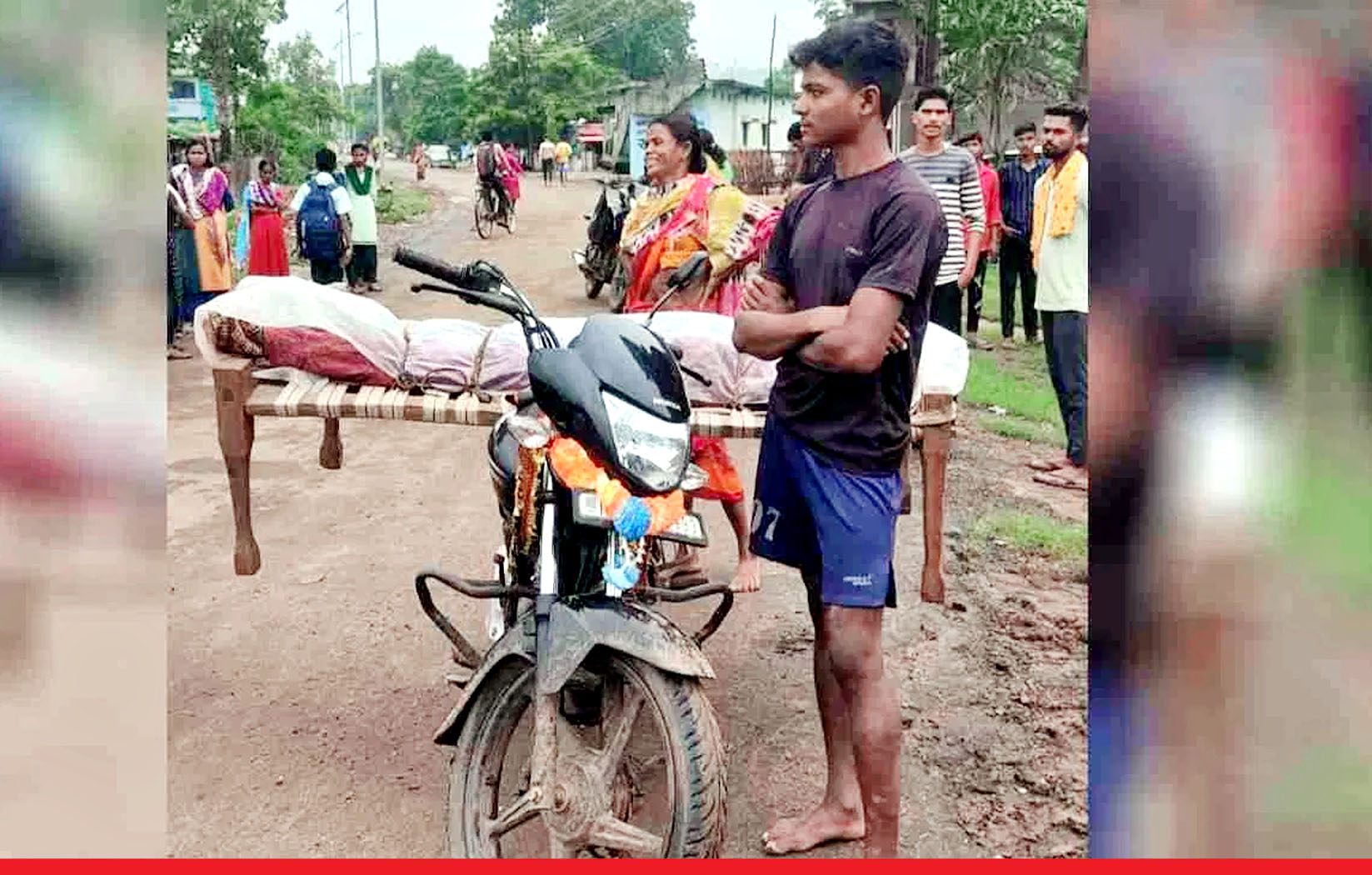 गड़चिरौली: एंबुलेंस न मिलने पर परिजन शव को बाइक पर बांधकर लाए घर