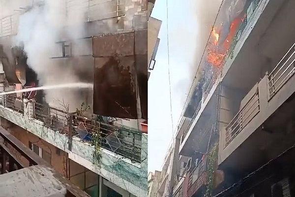 दिल्ली में गैस सिलेंडर फटने से फ्लैट में लगी भीषण आग, छह बच्चों समेत 16 लोगों को सुरक्षित निकाला