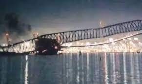 अमेरिका में बड़ा हादसा: बाल्टिमोर में मशहूर ब्रिज से टकराया कार्गो जहाज, पुल ढहा, जहाज डूबा