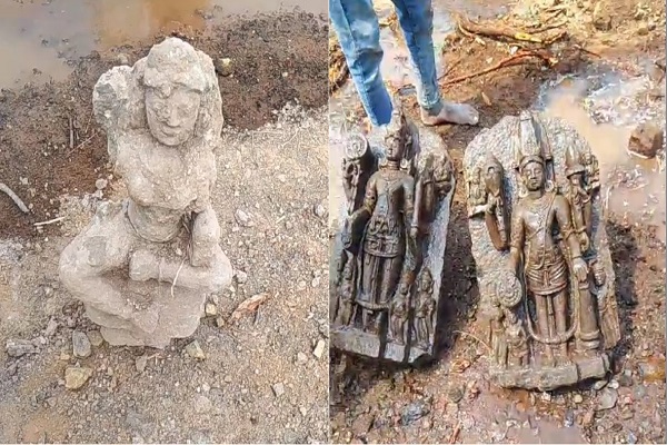 एमपी: खुदाई में विष्णु भगवान की मिली 1 हजार साल पुरानी 9 मूर्तियां, श्रद्धालुओं का दर्शनों को लगा तांता