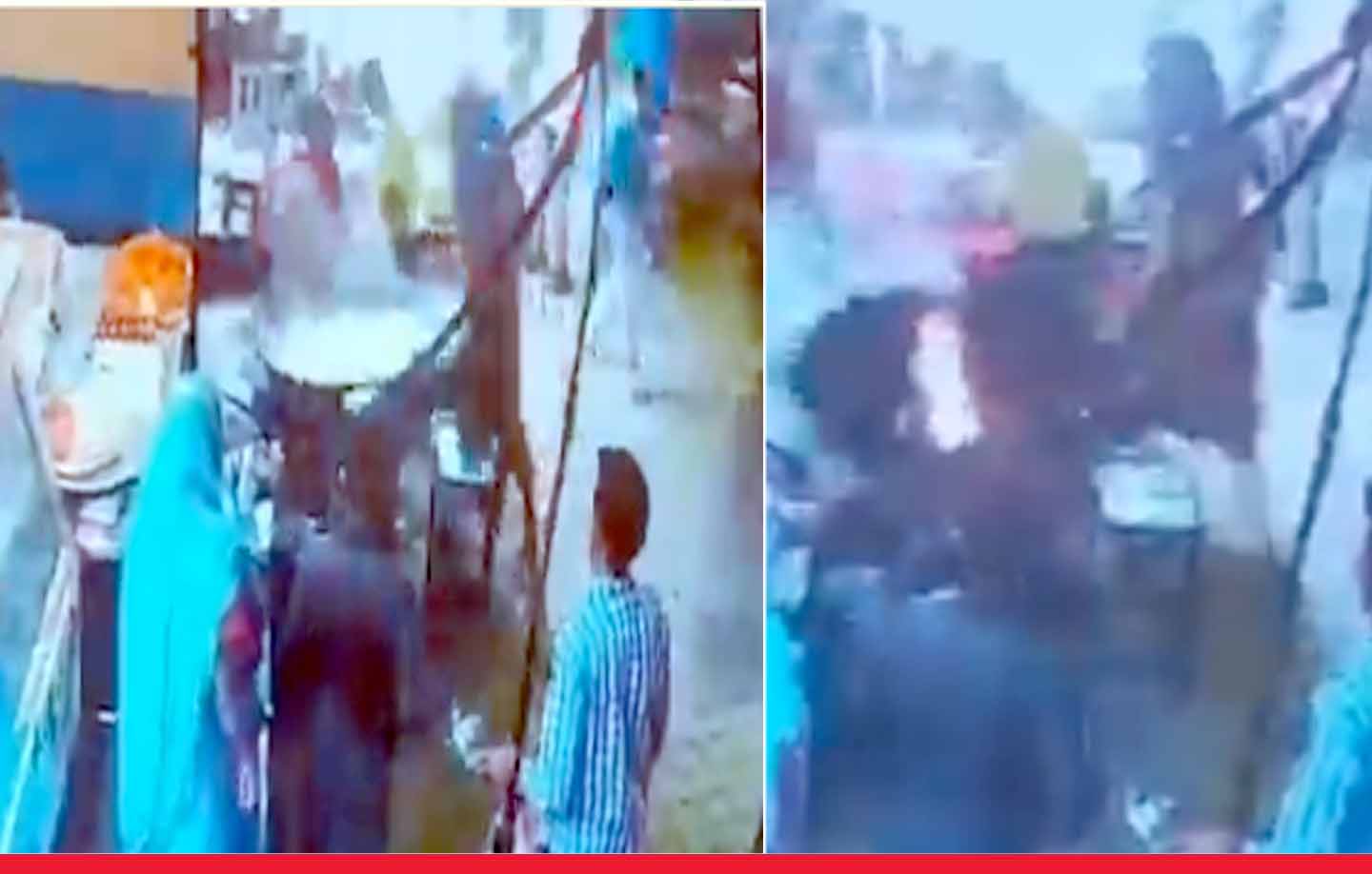 झांसी: मिठाई की दुकान पर साधू का हंगामा, गर्म दूध की कढ़ाई पलटने से एक घायल