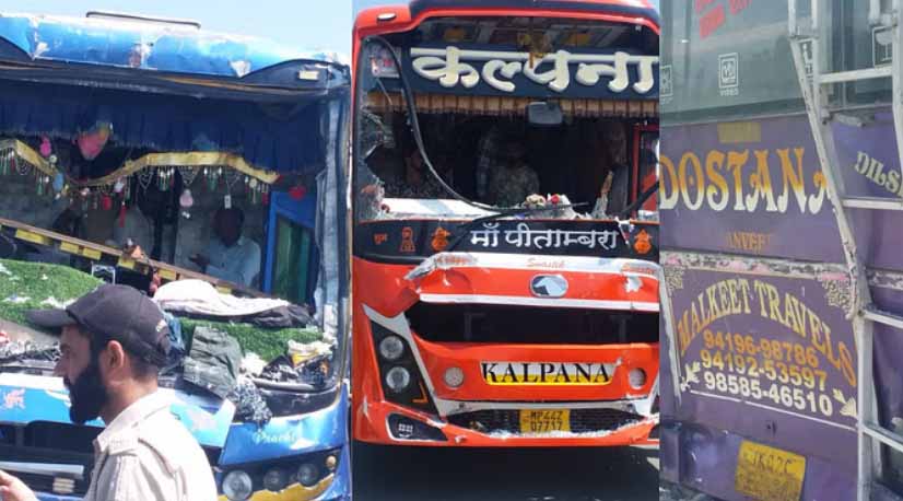 कुलकाम में अमरनाथ यात्रा के काफिले की तीन बसों की भिड़ंत, 10 से अधिक श्रद्धालु घायल