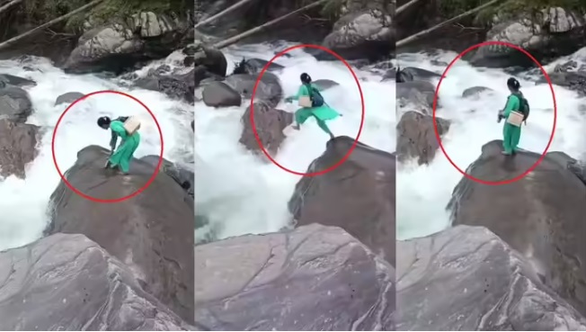 हिमाचल की नर्स का स्पाइडर-मैन जैसा साहस, उफनते नाले को छलांग लगाकर शिशु की जान बचाई