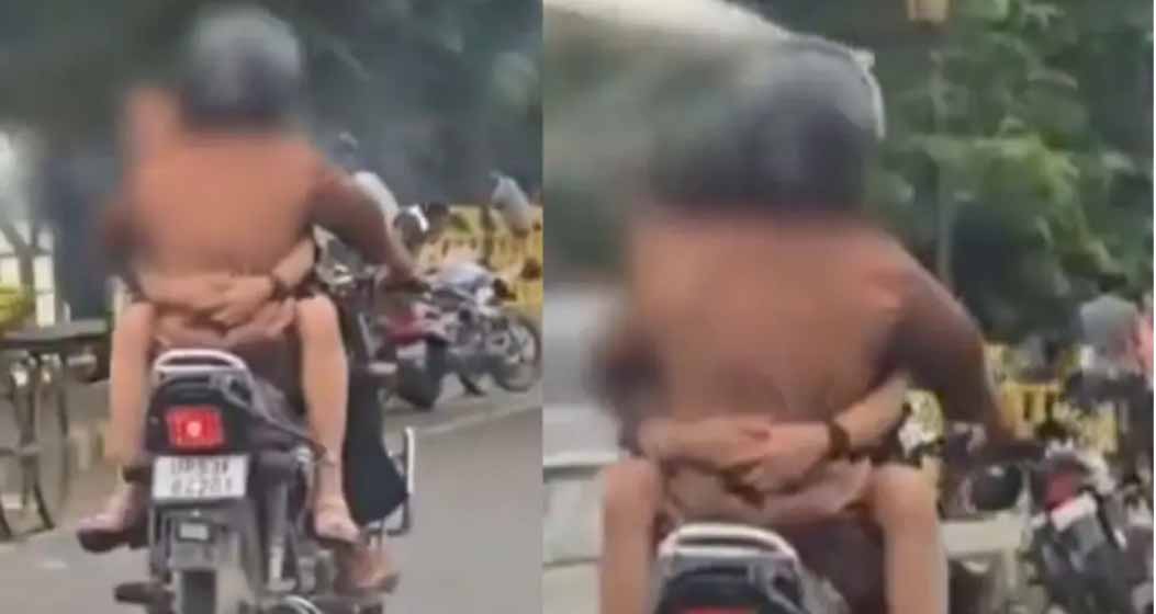 यूपी: बाइक पर अश्लील रोमांस करने वाले प्रेमी कपल की बढ़ी मुसीबत, पुलिस ने लिया ये एक्शन