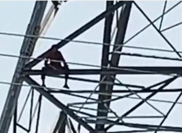 प्रेमिका के न आने पर विद्युत टॉवर पर चढ़ा युवक, सोशल मीडिया पर हुई थी दोस्ती, राजस्थान से दमोह मिलने आया था..!
