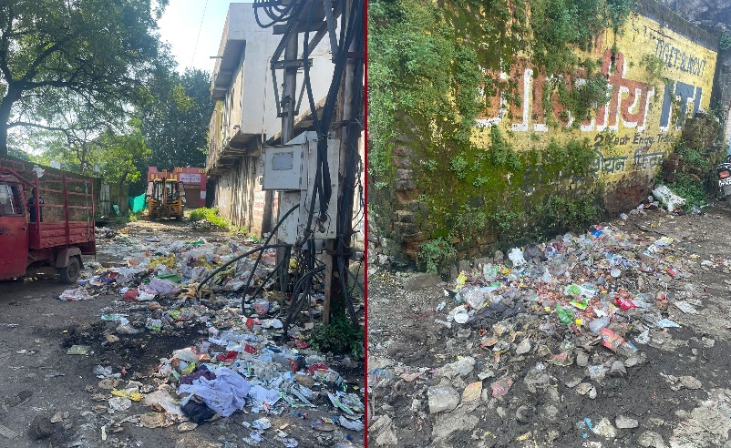 जबलपुर नगर निगम की लापरवाही से शारदा चौक में रास्ता बंद, तीन माह से नाली अधूरी