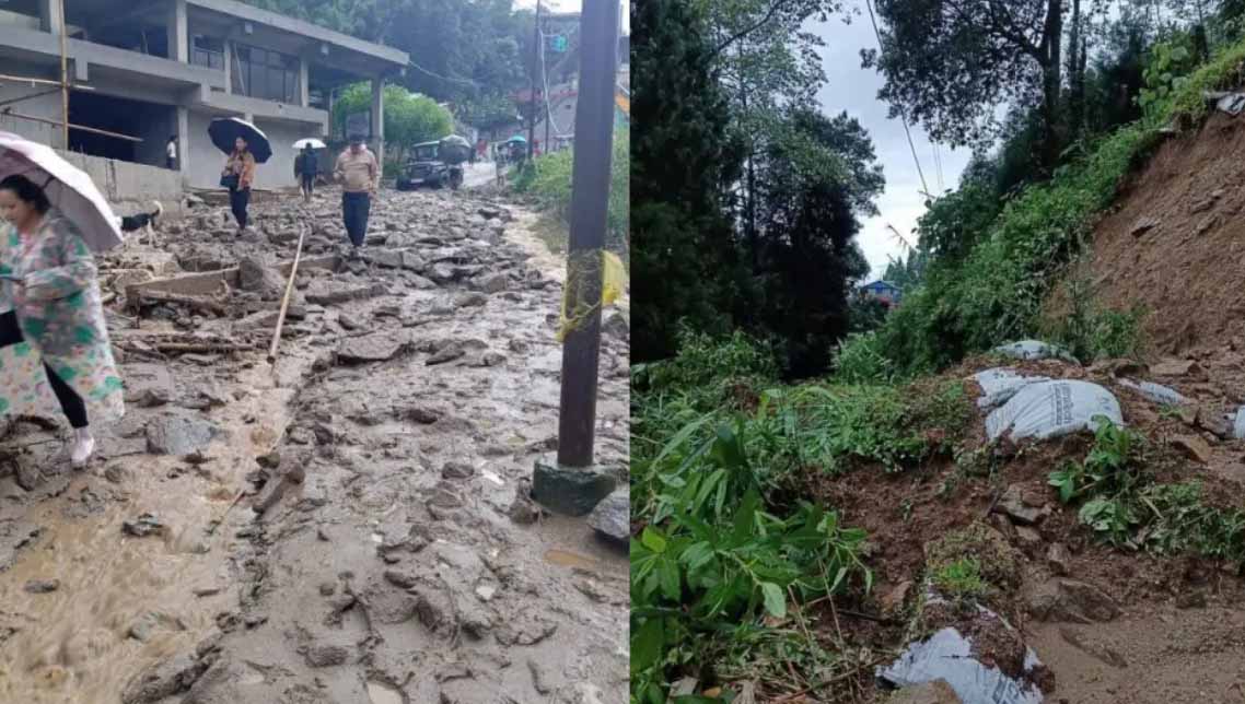 दार्जिलिंग में भारी बारिश से बड़ा हादसा : पुल ढहा, 6 लागों की मौत, कई लापता, भूस्खलन से बंद हुईं सड़कें