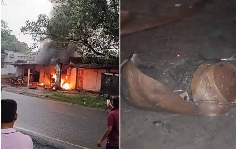 झारखंड : एक साथ फटे 6 गैस सिलेंडर, धमाकों से दहला इलाका, अंदर फंसा दुकानदार, कई गाडिय़ां जलकर खाक