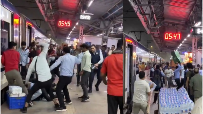निज़ामुद्दीन स्टेशन पर वंदे भारत एक्सप्रेस के आईआरसीटीसी स्टाफ में हाई वोल्टेज ड्रामा, बेल्ट और कूड़ेदान से एक-दूसरे को पीटा