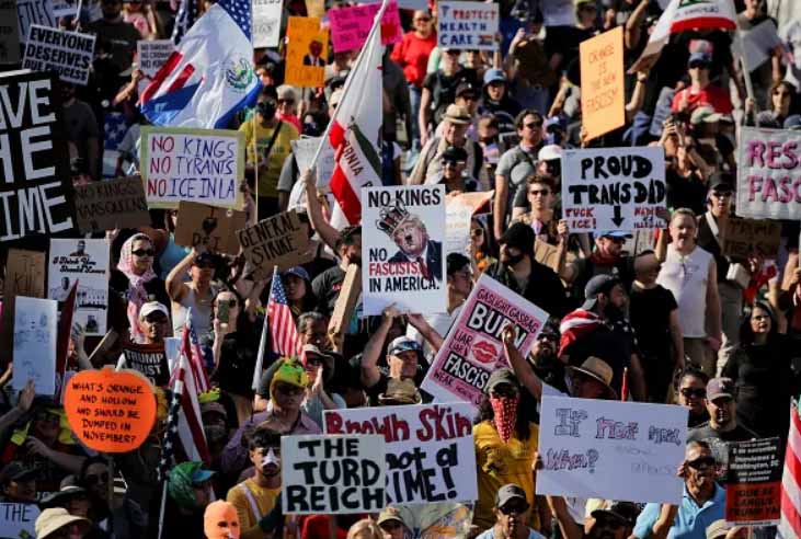 अमेरिका में सबसे बड़ा विरोध प्रदर्शन, राष्ट्रपति ट्रंप के खिलाफ 70 लाख प्रदर्शनकारी सड़कों पर उतरे