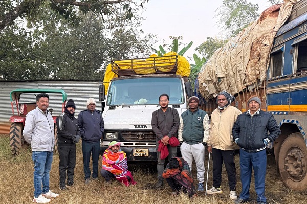नानगुर में ओडिशा से आ रहे 100 बोरी धान और मिनी ट्रक को किया जब्त