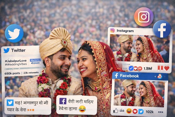 जबलपुर की दूल्हा‑दुल्हन लव स्टोरी ने सोशल मीडिया पर मचाया तहलका, फैंस ने दिए मज़ेदार रिएक्शंस