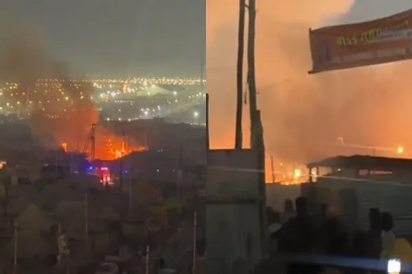 प्रयागराज माघ मेले में 2 दिनों में तीसरी बार लगी आग, टेंट जला, एक युवक गंभीर रूप से झुलसा