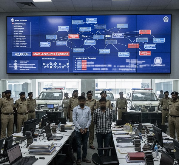 साइबर ठगी पर कर्नाटक सीआईडी का बड़ा एक्शन, 42 हजार से ज्यादा म्यूल बैंक खाते उजागर कई मास्टरमाइंड गिरफ्तार
