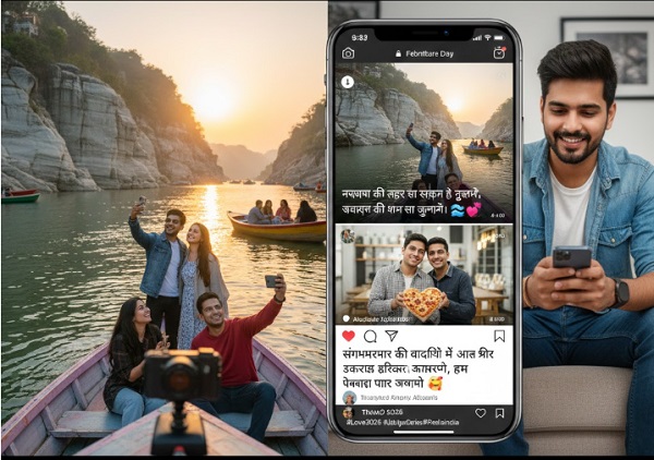 भेड़ाघाट से लेकर इंस्टाग्राम रील्स तक छाया वैलेंटाइन डे का खुमार, सोशल मीडिया पर उमड़ा मोहब्बत का सैलाब