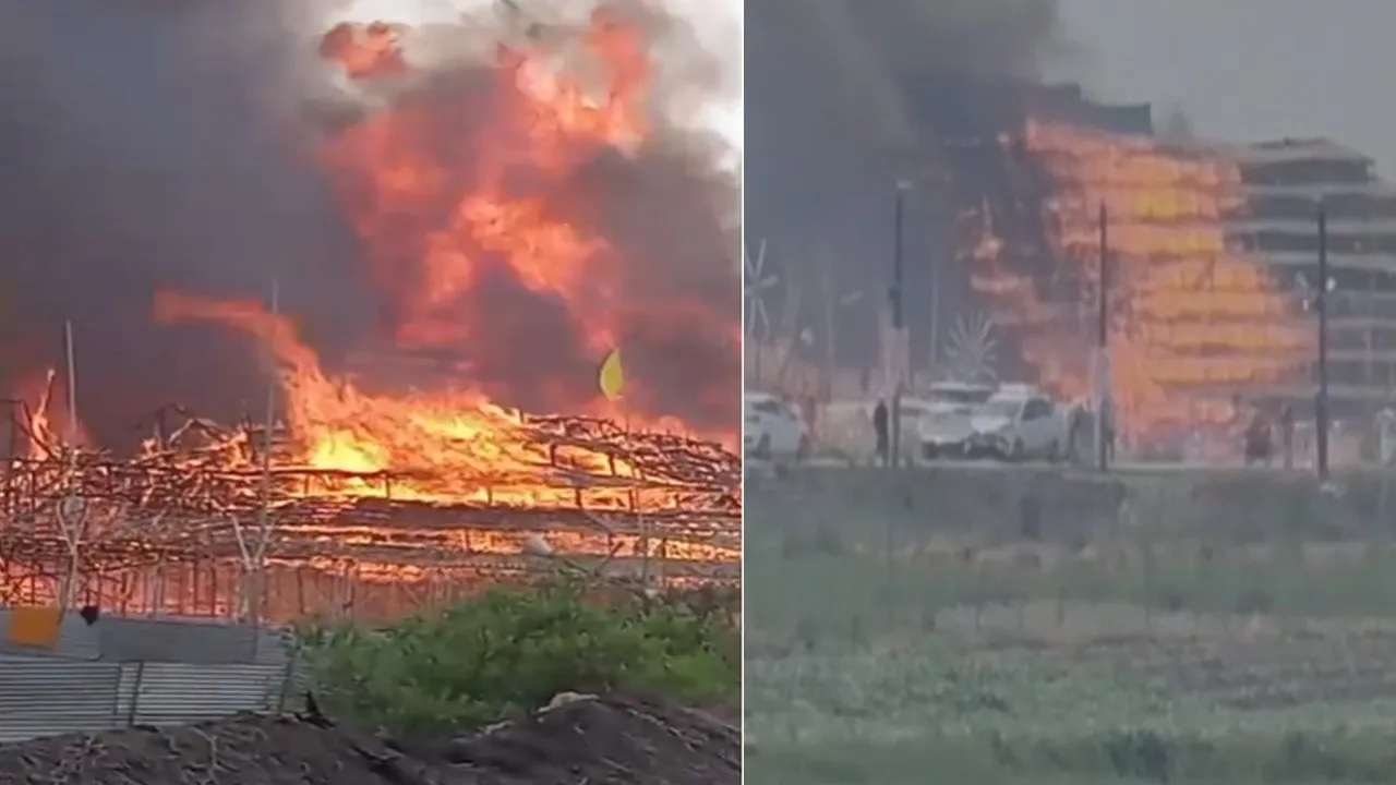 यूपी: अयोध्या में सरयू तट पर चल रहे लक्ष्मी नारायण महायज्ञ में लगी भीषण आग, काबू करने का प्रयास जारी