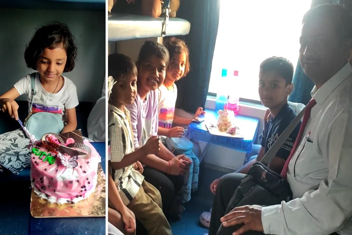 चलती ट्रेन में रेलवे ने नन्ही तनवी को उपलब्ध कराया केक, मनवाया धूमधाम से जन्मदिन