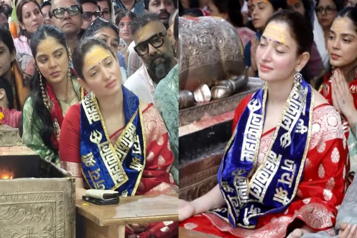 महाकाल बाबा की शरण में पहुंची एक्ट्रेस तमन्ना भाटिया, भक्ति में लीन होकर भस्म आरती में हुईं शामिल