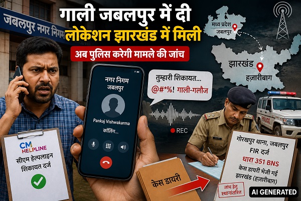सीएम हेल्पलाइन की शिकायत पड़ी भारी, जबलपुर से फोन पर गाली देने का आरोप, लोकेशन झारखंड में मिलने पर बढ़ी कानूनी पेचीदगी