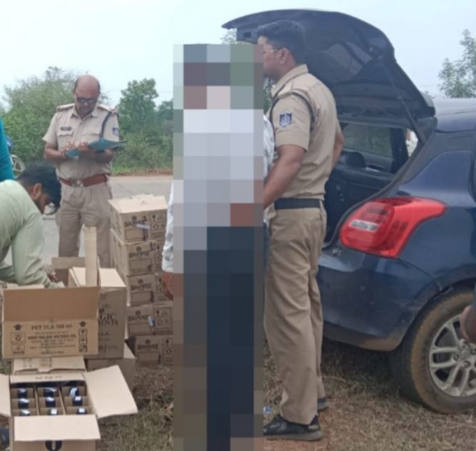 कटनी से स्विफ्ट कार में जबलपुर पहुंची अवैध शराब की खेप, पनागर पुलिस ने घेराबंदी कर पकड़ी