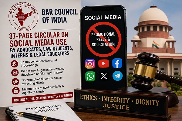 वकीलों के सोशल मीडिया इस्तेमाल पर बीसीआई की नई आचार संहिता रील्स, एआई कंटेंट और क्लाइंट सॉलिसिटेशन पर नए नियम