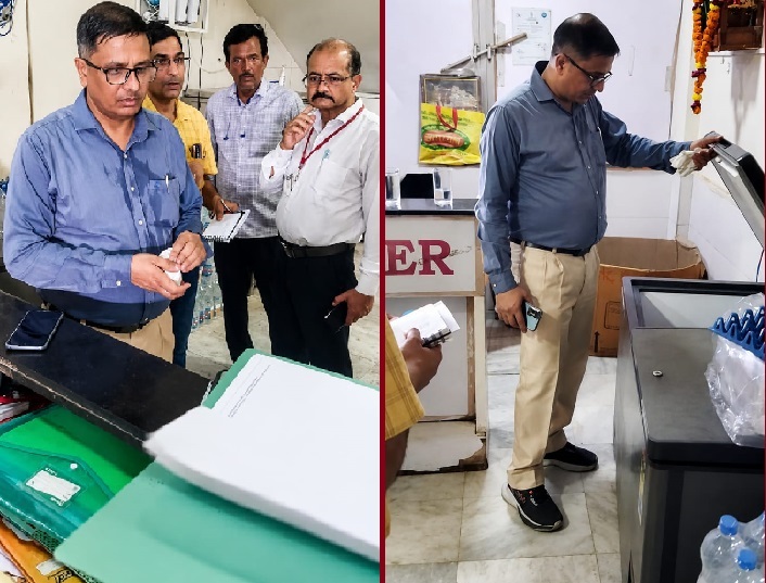 रेलवे स्टेशन के वाणिज्य कार्यालयों एवं यात्री सुविधाओं का एसीएम ने किया निरीक्षण, 8 अवैध वेंडर्स भी पकड़े
