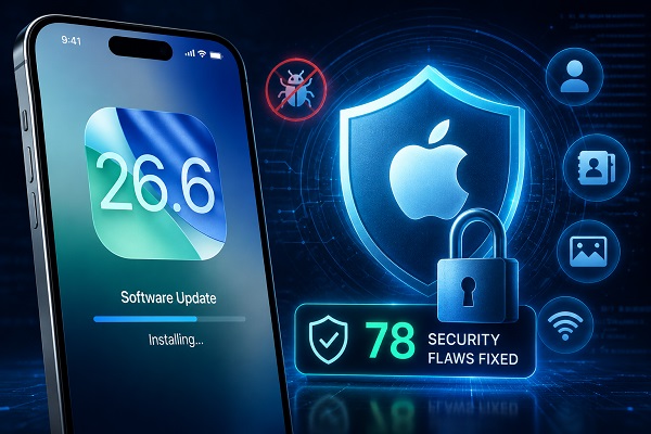 Apple का बड़ा सुरक्षा अपडेट, iOS 26.6 में दूर हुईं 78 खामियां, iPhone यूजर्स को तुरंत अपडेट करने की सलाह