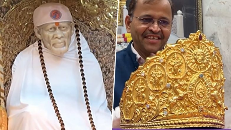 शिरडी साईं बाबा मंदिर में आंध्र प्रदेश के भक्त ने 1 करोड़ रुपये का सोने का मुकुट किया दान
