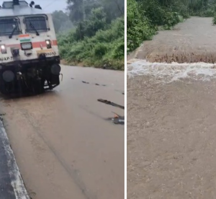 जबलपुर रेल मंडल के चितहरा में रेल लाइन पर भारी से कई फुट पानी भरा, 24 यात्री ट्रेन, 20 गुड्स ट्रेन प्रभावित