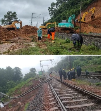 छत्तीसगढ़ : किरंदुल-कोतावालसा रेल लाइन पर बड़ा हादसा, 5 जगह लैंडस्लाइड से रेल यातायात थमा